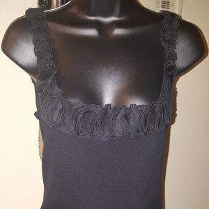 EUC Cache ruffled silk  sweater tank